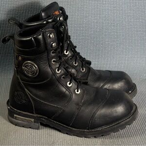 Milwaukee Men's Classic Black Leather Logger Motorcycle Rider Boots Size 8.5 EEE